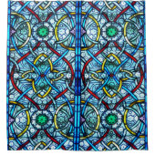 美しくエレガントなステンドグラスNotre Dameパリ シャワーカーテン (正面)