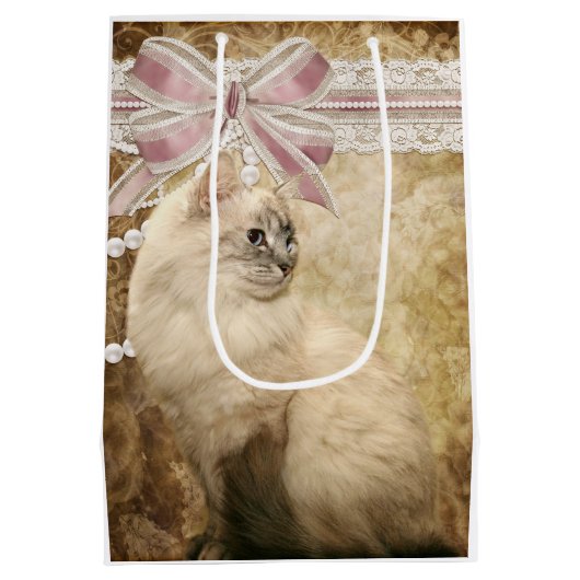 美しくエレガントな子猫猫 ミディアムペーパーバッグ (裏面)