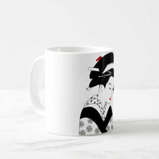 美しくエレガントな芸者のクラシックのマグ コーヒーマグカップ (正面左)