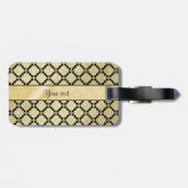 美しくエレガントな金ゴールド及び黒い対称 ラゲッジタグ (裏面横)