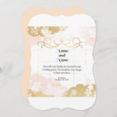 美しくエレガントパステル結婚ズ 招待状 (正面/裏面)