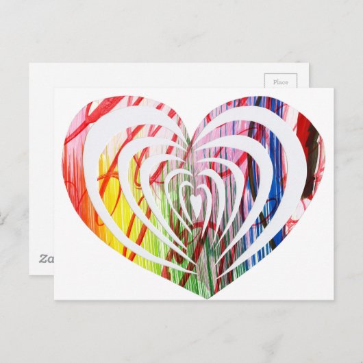 美しくオリジナルモダンハートデザイン! ポストカード (正面/裏面)