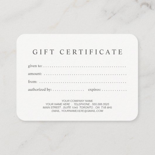 美しくカスタマイズ可能なギフト券 割引カード (裏面)