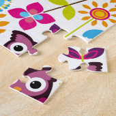 美しくカラフルでカスタムなフクロウ ジグソーパズル (側面)