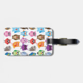 美しくカラフルでカスタムなフクロウ ラゲッジタグ (裏面横)