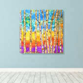 美しくカラフル《植物》アスペンの木のキャンバス20x20" キャンバスプリント (インサイチュ (ウッドフロア))