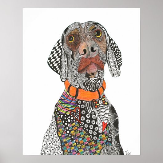 美しくカラフルWeimaranerのポスター – 16"x20" ポスター (正面)