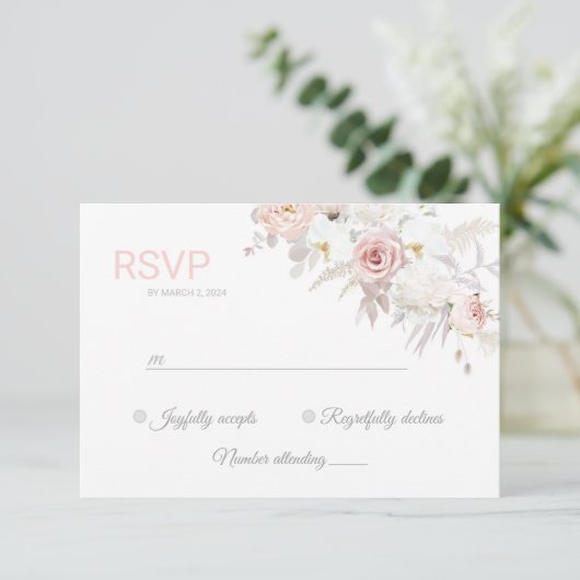 美しくゴージャスな応答エレガントカードRVSP 出欠カード (スタンド正面)