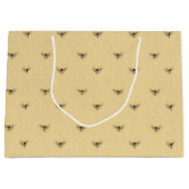 美しくシックな手描きの蜂パターン ラージペーパーバッグ (正面)