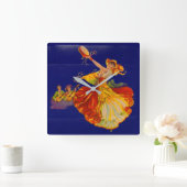 美しくスペインのなダンサー スクエア壁時計 (ホーム)