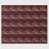 美しくダマスクエレガントのクリスマスホリデー ラッピングペーパー (フラット)