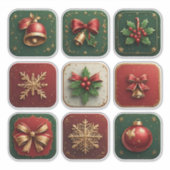 美しくデザインされたクリスマスクッキー シール (正面)