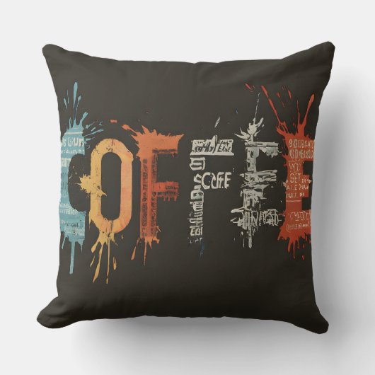 美しくデザインされたモダンコーヒーアート クッション (正面)