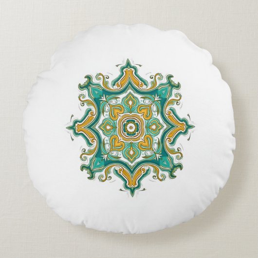 美しくデザインされたラウンド装飾用クッション – 居心地の良い。 ラウンドクッション (正面)