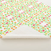 美しくデザインされた花模様の毛布 シェルパブランケット (3/4)