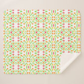 美しくデザインされた花模様の毛布 シェルパブランケット (正面(横))