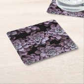 美しくパターン（の模様が）ある多肉植物 スクエアペーパーコースター (アングル)