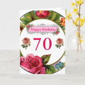 美しくパーソナライズな女性ヴィンテージのバースデー・カード カード (黄色い花)