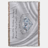 美しくパーソナライズな第60記念日のギフトのアイディア スローブランケット (正面縦)