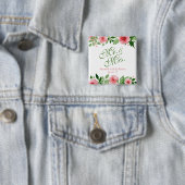 美しくパーソナライズな花の結婚Pinボタン 缶バッジ (インサイチュ)