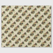 美しくビクトリアンなヴィンテージの休日のクリスマス ラッピングペーパー (フラット)