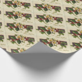 美しくビクトリアンなヴィンテージの休日のクリスマス ラッピングペーパー (角)
