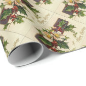 美しくビクトリアンなヴィンテージの休日のクリスマス ラッピングペーパー (ロールコーナー)