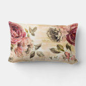 美しくビクトリアンな花の絵画 ランバークッション (裏面)