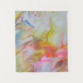 美しくブレンドされたパステルカラーのアクリル流し タペストリー (正面)