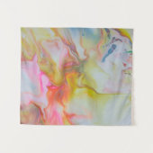美しくブレンドされたパステルカラーのアクリル流し タペストリー (正面(横))