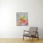 美しくブレンドされたパステルカラーのアクリル流し タペストリー (インサイチュ)