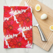 美しくポピーカラフルの花キッチンタオル キッチンタオル (四つ折り)