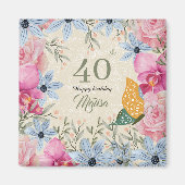 美しくマッチした素朴な植物画40位 マグネット (正面)