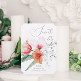 美しくミュートされたラベカラフルンダ結婚フローラ セーブザデート