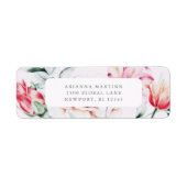 美しくミュートされたラベンダーパープルカラフルフローラ ラベル (正面)