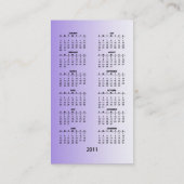 美しくモダンな花柄のポケットカレンダー 名刺 (裏面)