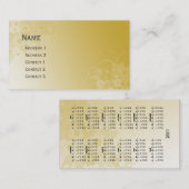 美しくモダンな花柄のポケットカレンダー 名刺 (正面/裏面)