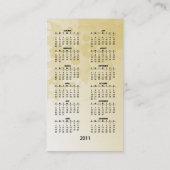 美しくモダンな花柄のポケットカレンダー 名刺 (裏面)