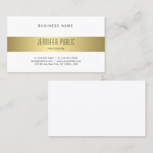 美しくモダンな金ゴールドの一見のデザインの頭が切れるな平野 名刺 (正面/裏面)