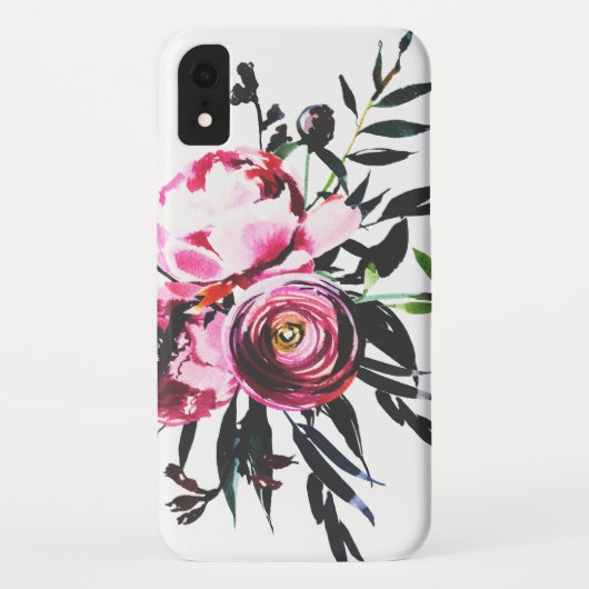 美しく不機嫌なヴィンテージの水彩画のピンクの花柄 Case-Mate iPhoneケース (裏面)