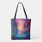 美しく不気味なレインボーライトフォレストハロウィーン トートバッグ (裏面)