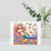 美しく人魚カラフル娘 ポストカード (スタンド正面)