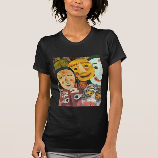美しく伝統的な韓国のマスク Tシャツ (正面)