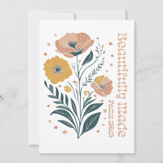 美しく作られた詩編ボホクリスチャンインスピレーション 招待状 (正面)