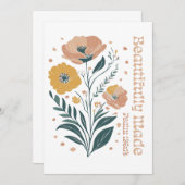 美しく作られた詩編ボホクリスチャンインスピレーション 招待状 (正面/裏面)