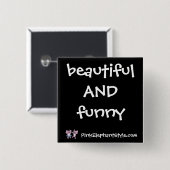 美しく及びおもしろいなボタン 缶バッジ (正面&裏面)