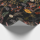 美しく咲く草花の模様 ラッピングペーパー (角)