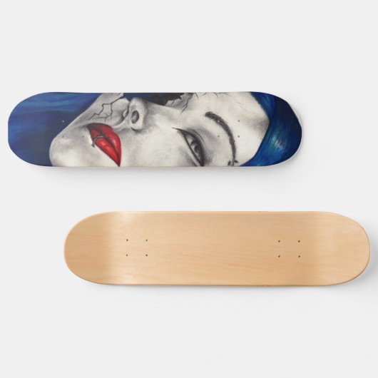 美しく壊れたゴシックガールホラーファンタジーアート スケートボード (横)