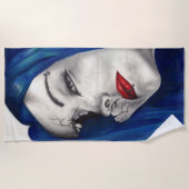 美しく壊れたゴシックガールホラーファンタジーアート ビーチタオル (正面)