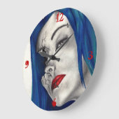 美しく壊れたゴシックガールホラーファンタジーアート ラージ壁時計 (傾斜)